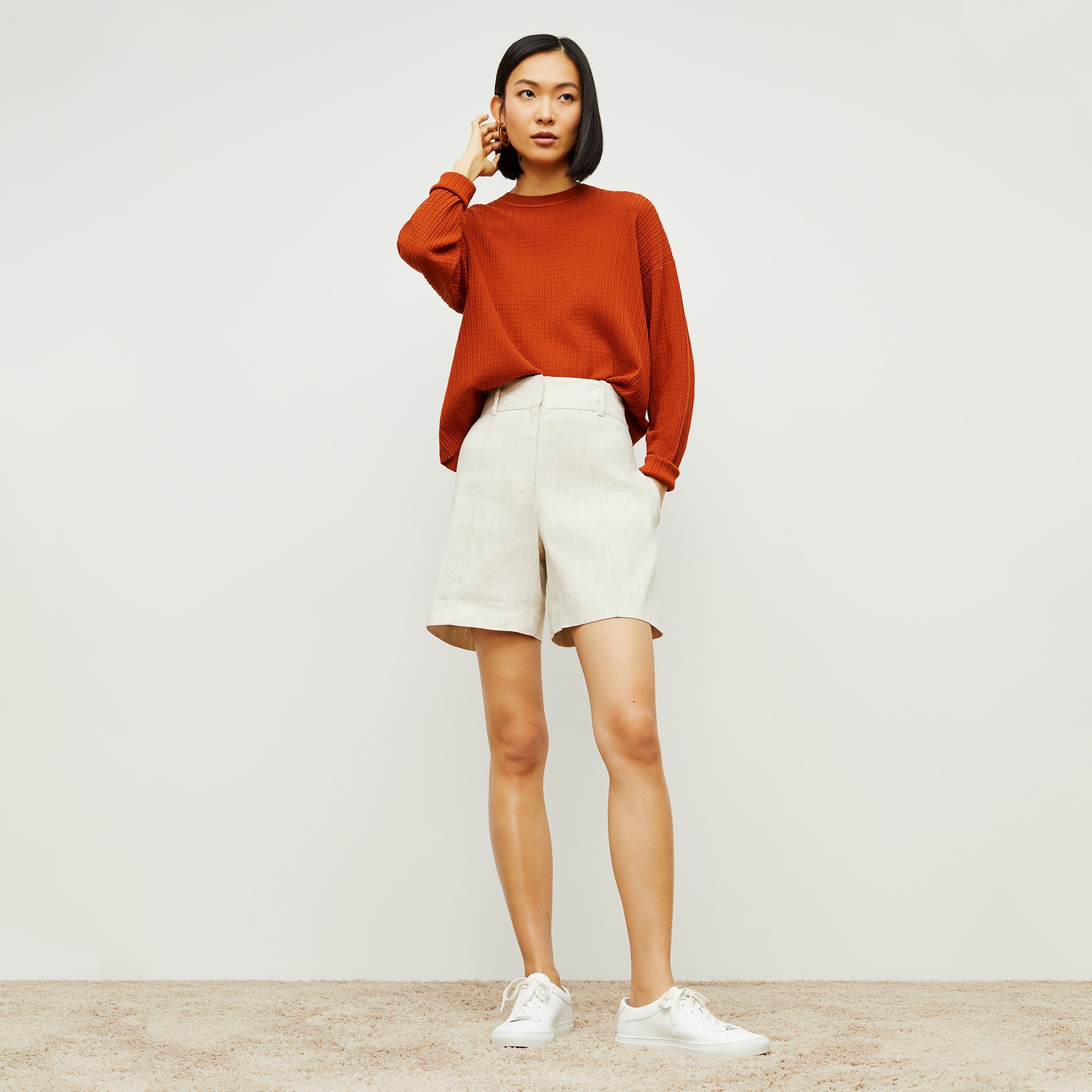 Loraine Top - Geo Micro Knit :: Black