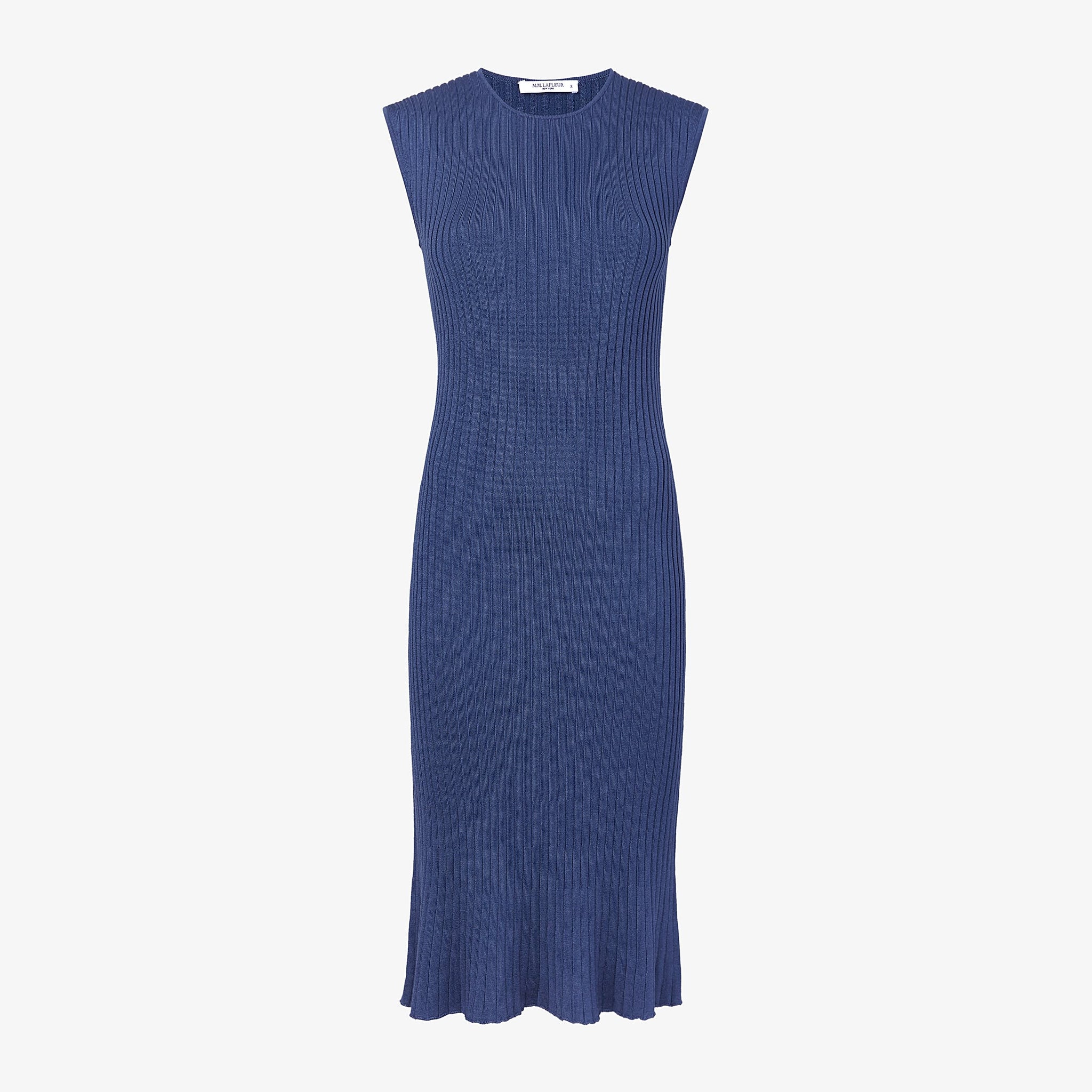 packshot image of the Dylan Dress—Slinky Knit in Adriatic Blue