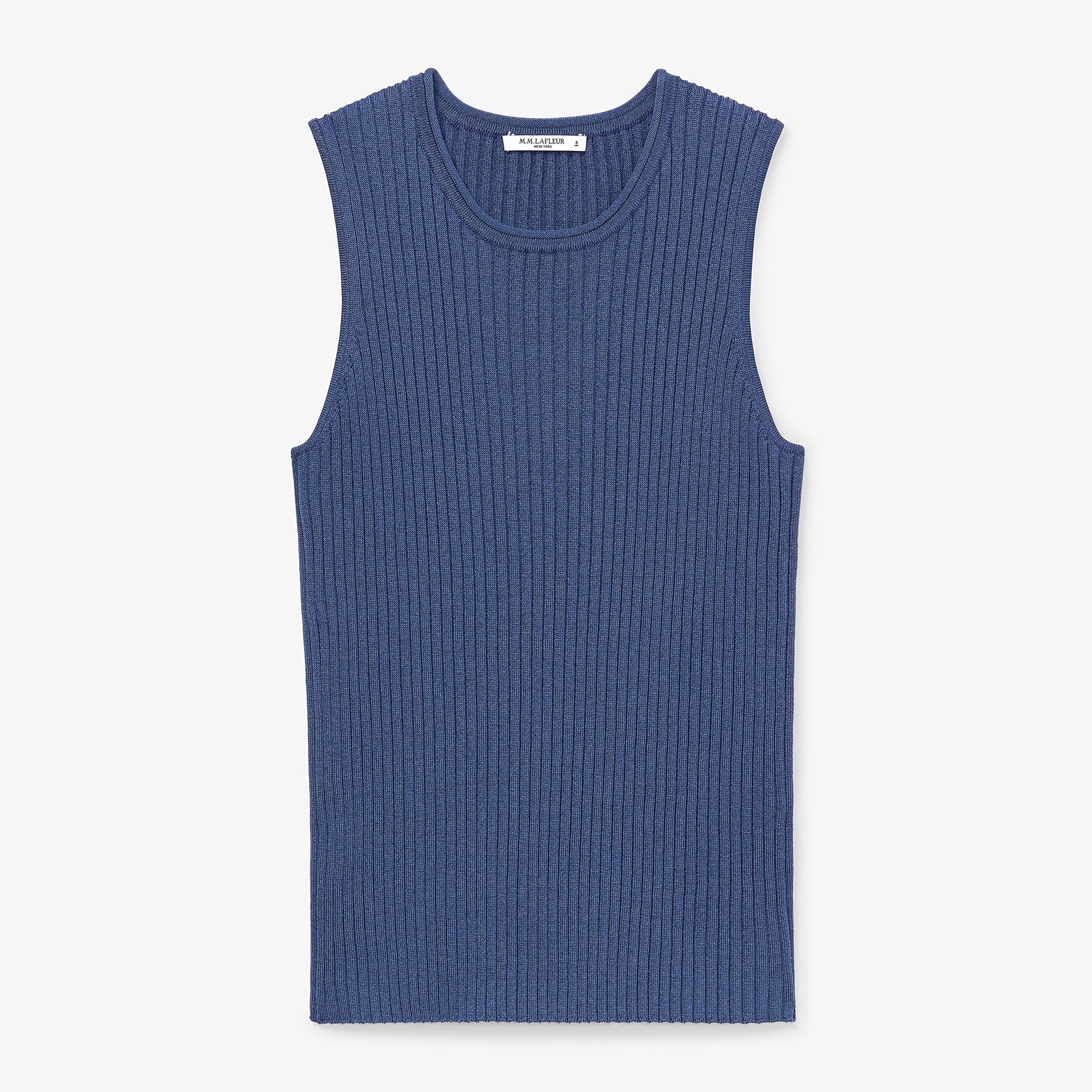 packshot image of the Avery Top—Slinky Knit in Adriatic Blue