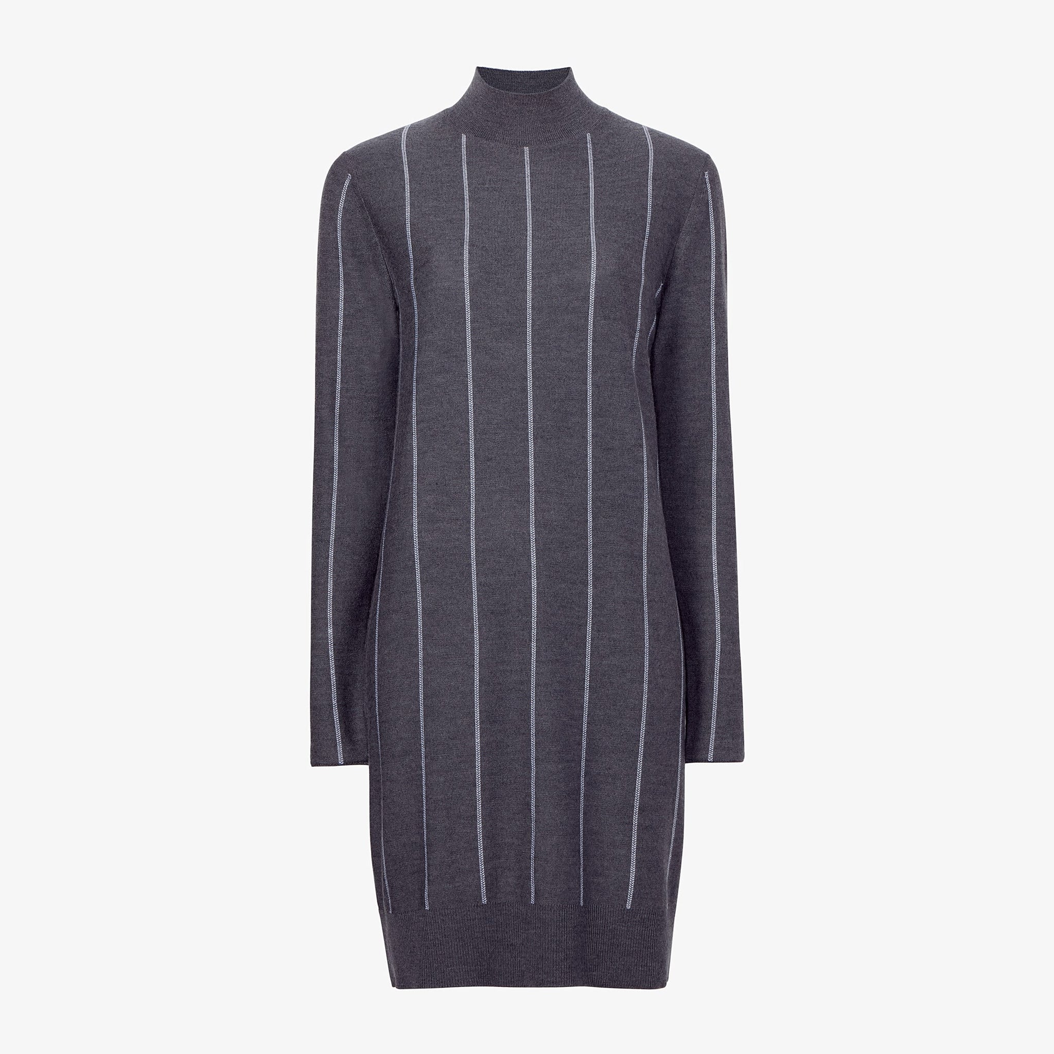 Packshot image of the Effy Dress—Braided Stripe in Charcoal / Ivory