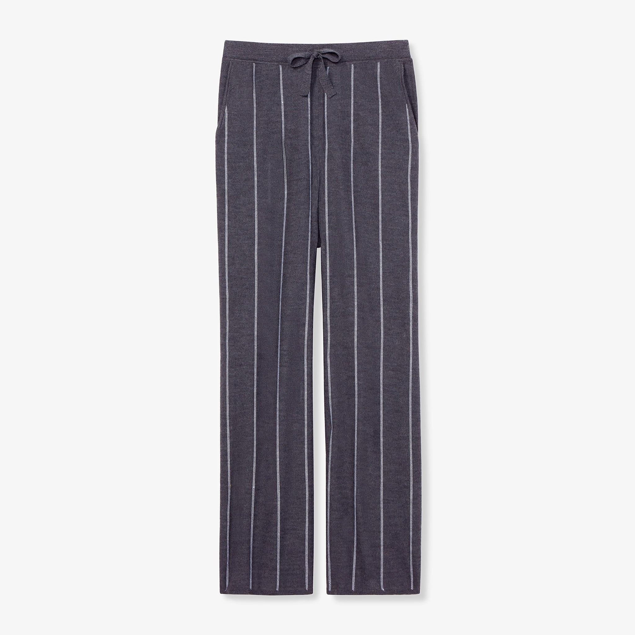 Packshot image of the tressa pant in braided stripe in charcoal and ivory