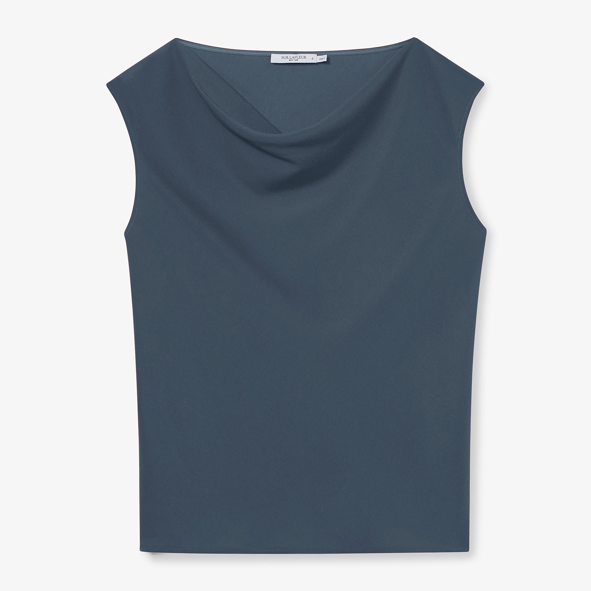 pack shot image of the nora top in Dusty Indigo