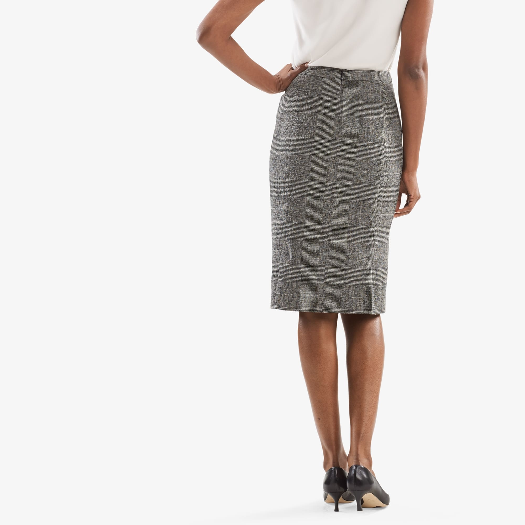 Cobble Hill Skirt - Stretch Check :: Cream / Black