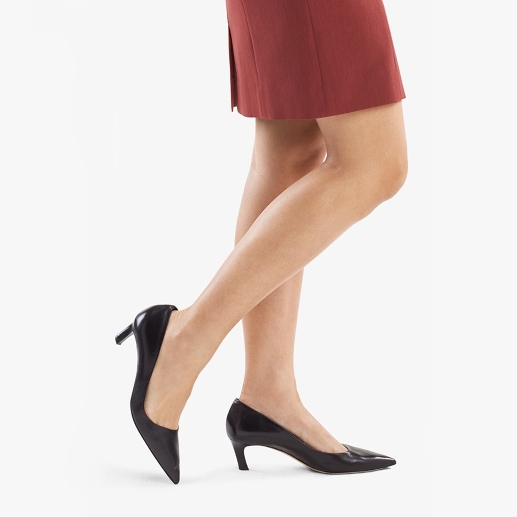 image of a woman wearing the lillian pump in black