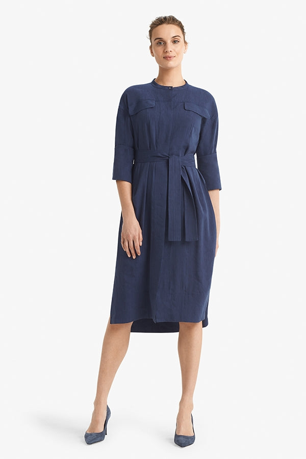 Melissa Dress - Stretch Linen :: Blueberry 00 Melissa Dress - Stretch Linen :: Blueberry 00