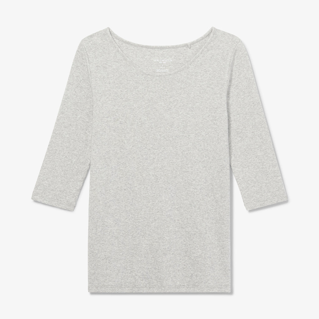 Soyoung T-Shirt - Ribbed Pima Cotton :: Gray Melange – M.M.LaFleur