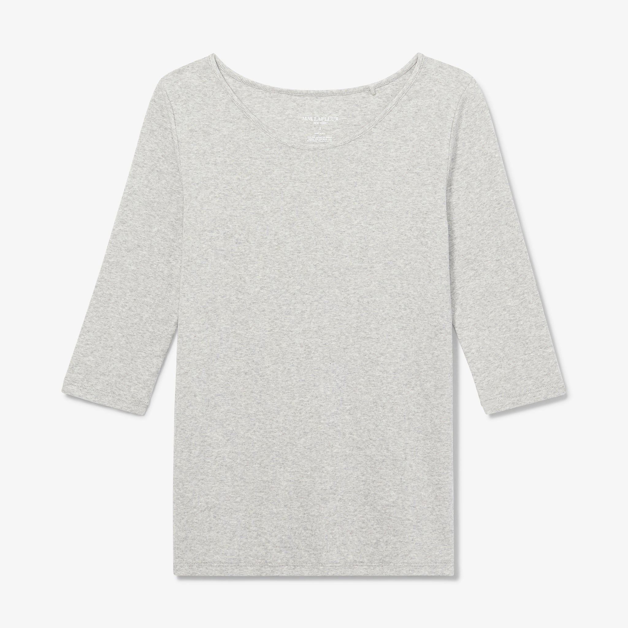 Packshot image of the Soyoung T-Shirt - Ribbed Pima Cotton in Gray Melange