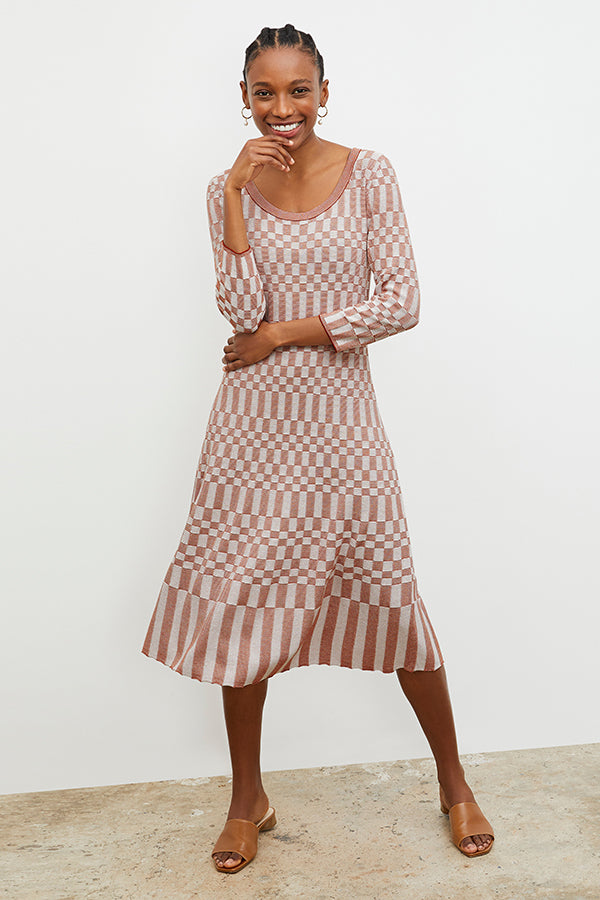 checkered knit dress Checkerboard Knit Dress small