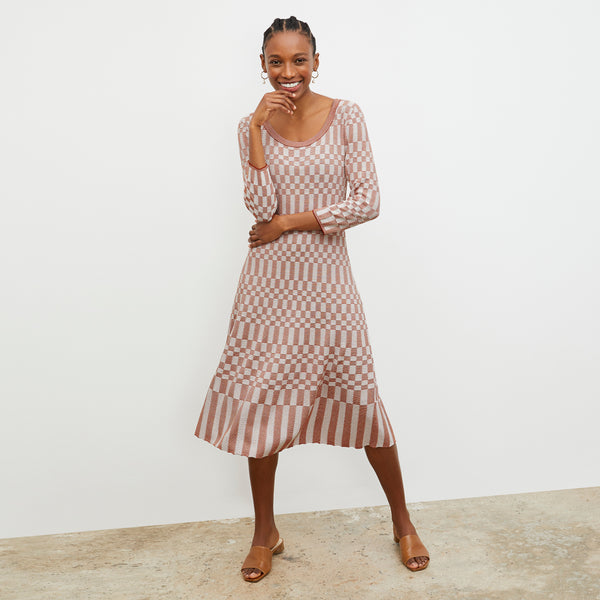 Tippy Dress - Checkered Knit :: Red Clay / Natural – M.M.LaFleur