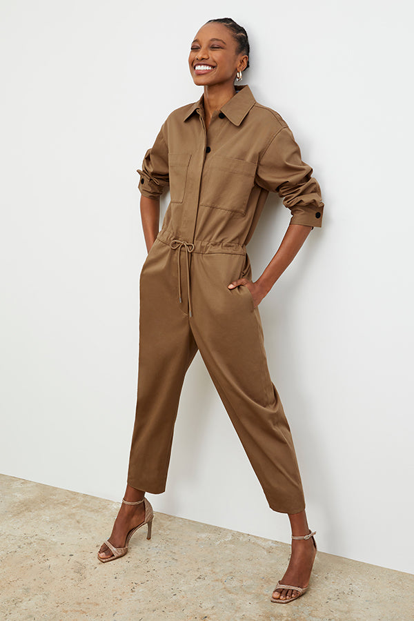 Carr Jumpsuit - Eco Chino :: Sepia – M.M.LaFleur
