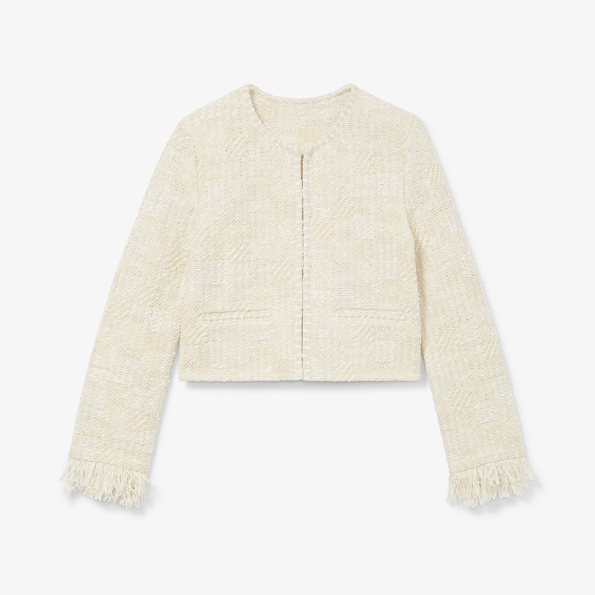 Packshot image of the Lilia Jacket - Interweave in Taupe / Ivory