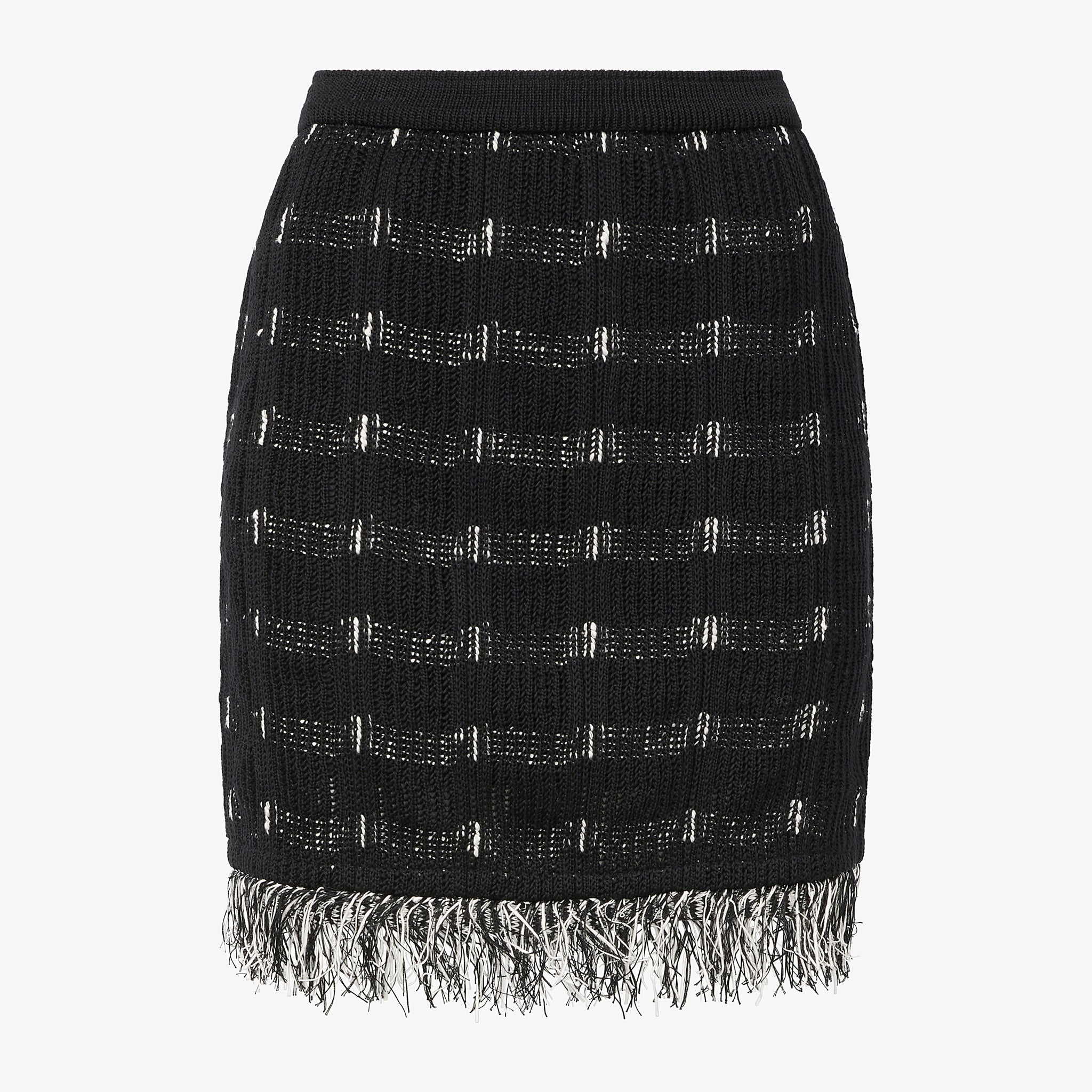 Packshot image of the Krista Skirt - Linear Interweave in Black / White