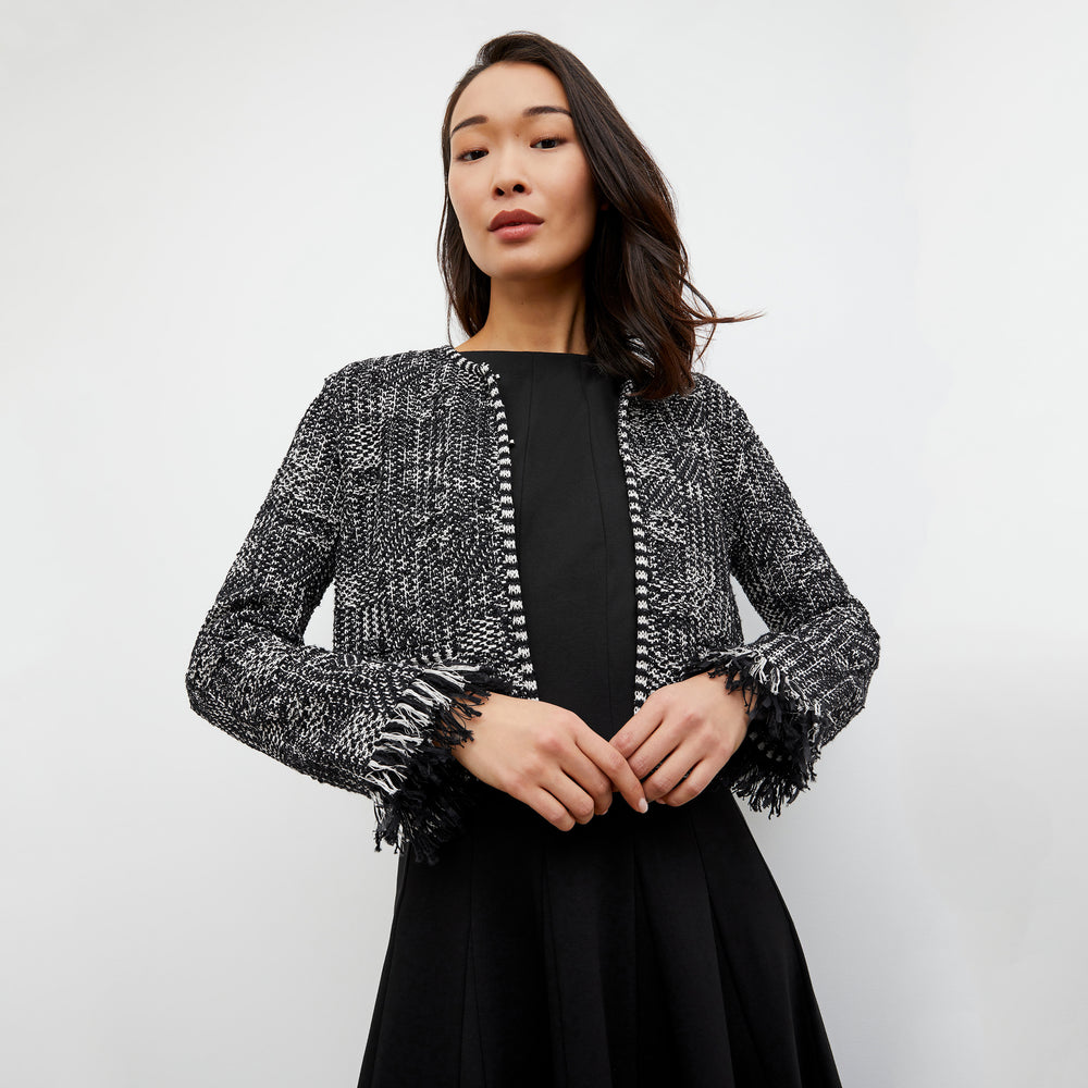 Front image of a woman wearing the Gabriella Dress in Black