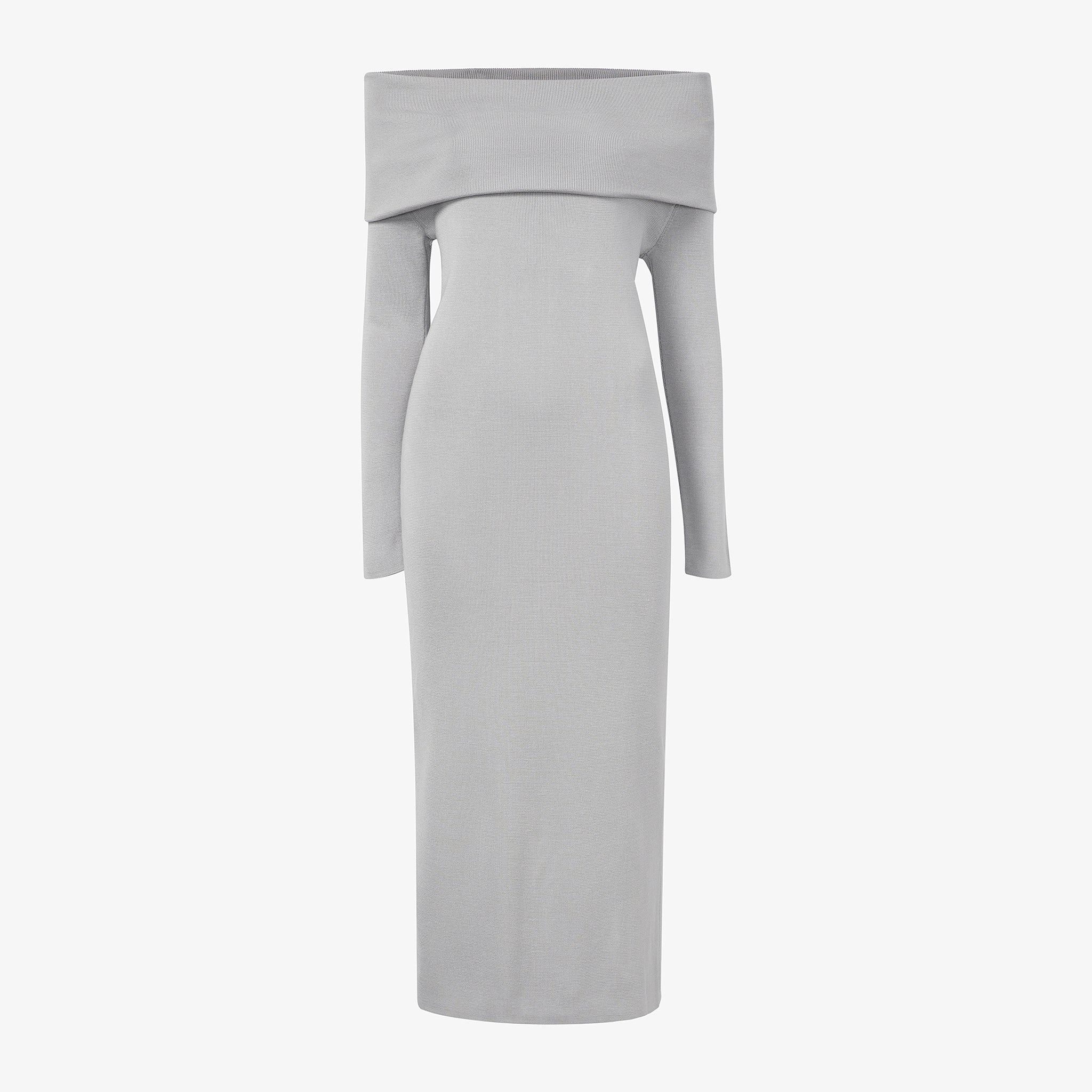 Packshot image of the Lalita Dress - Silk Jersey in Pale Gray