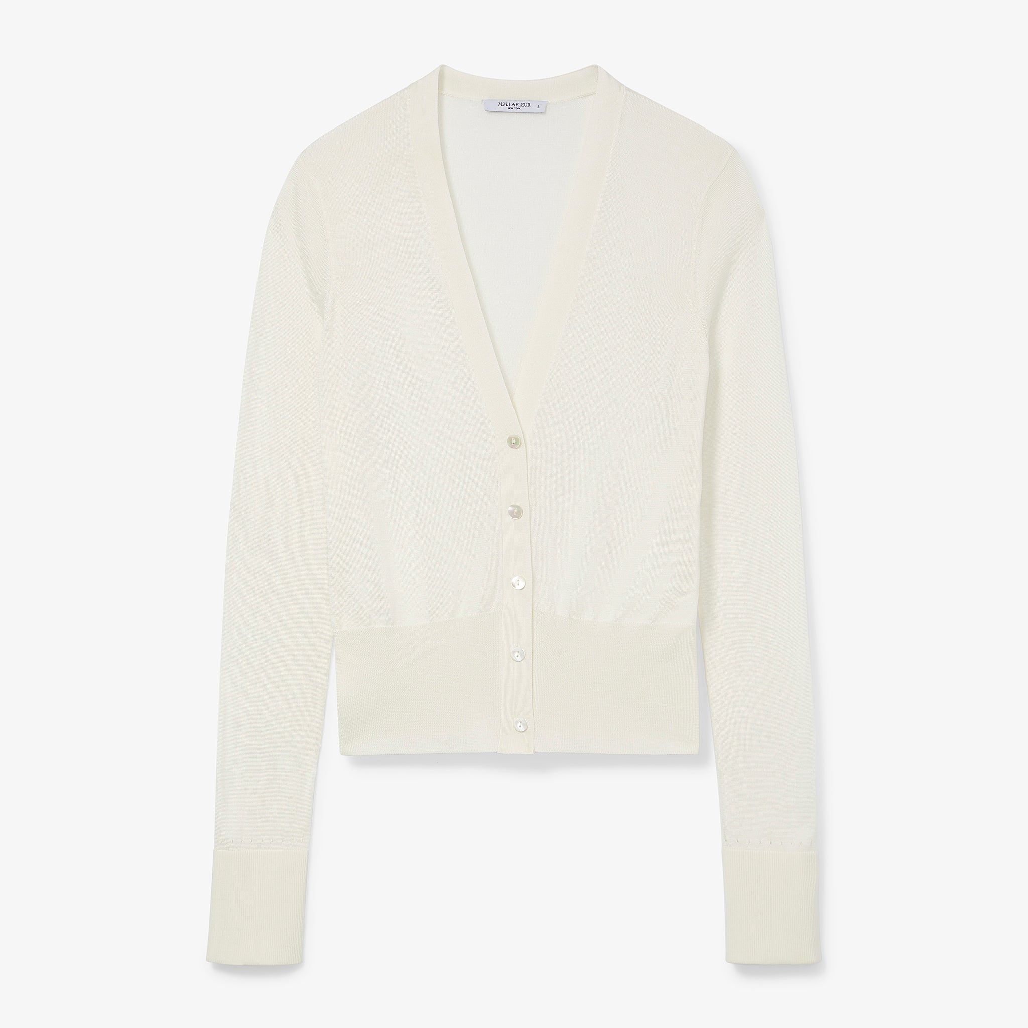 Packshot image of the Rory Cardigan - Silk Jersey in Ivory