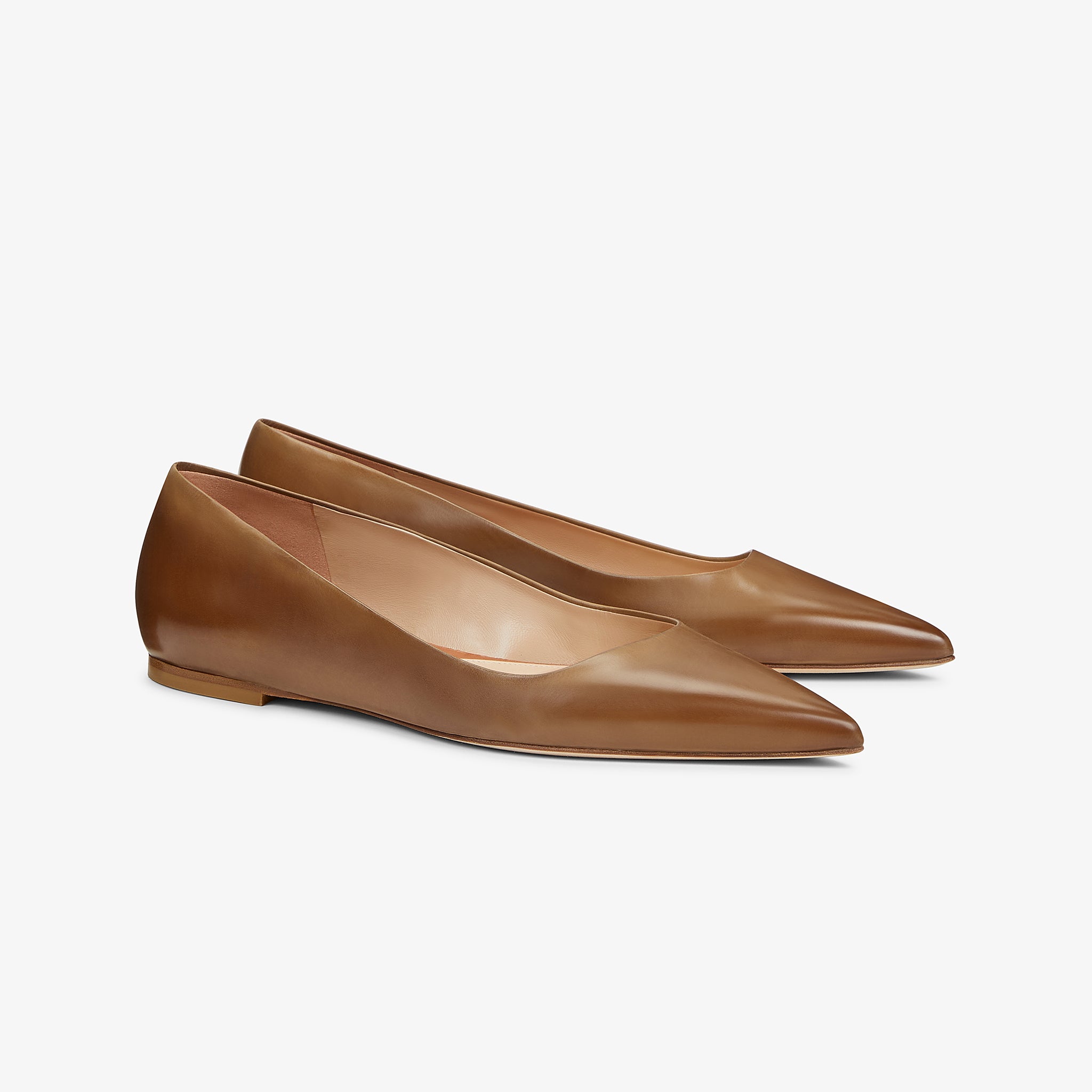 NICHOLAS KIRKWOOD Flats Beige Leather Pointed Toe Womens Size IT 40 US 10