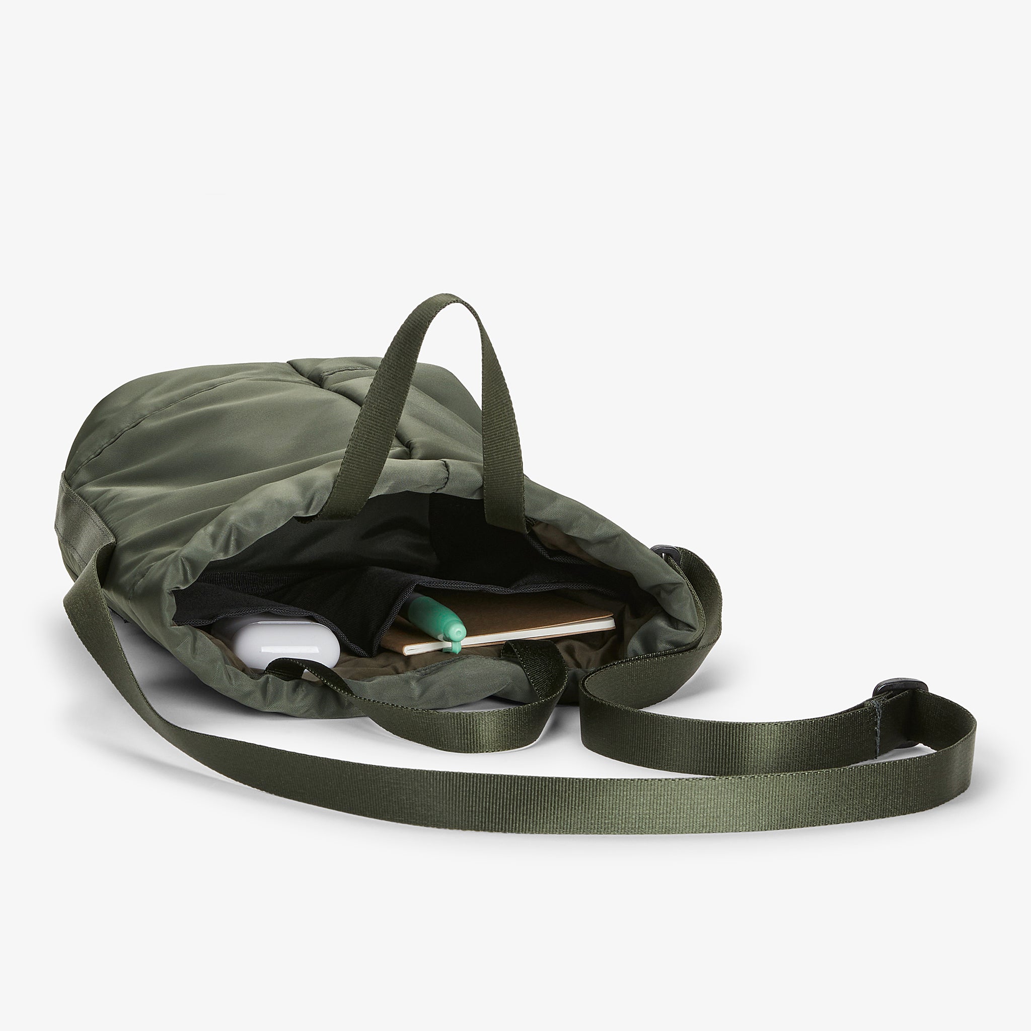 Packshot image of the Bags in Progress x MM Padded Mini Bucket Bag in Khaki Green