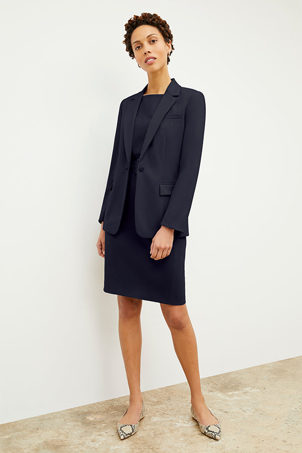 Yasmine Timeless Blazer - Italian Wool Twill :: Dark Navy – M.M.