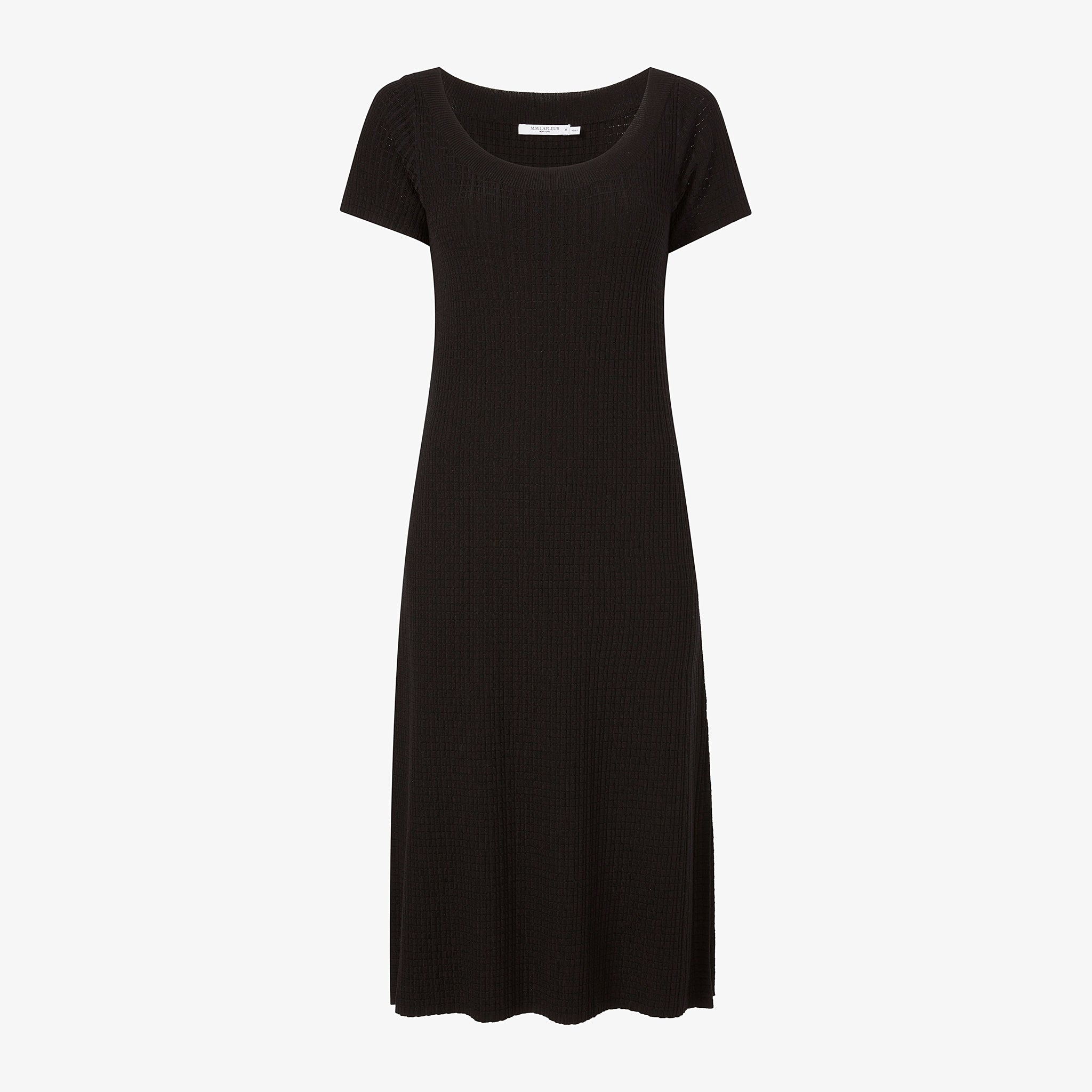 Packshot image of the Danica Dress - Geo Micro Knit in Black