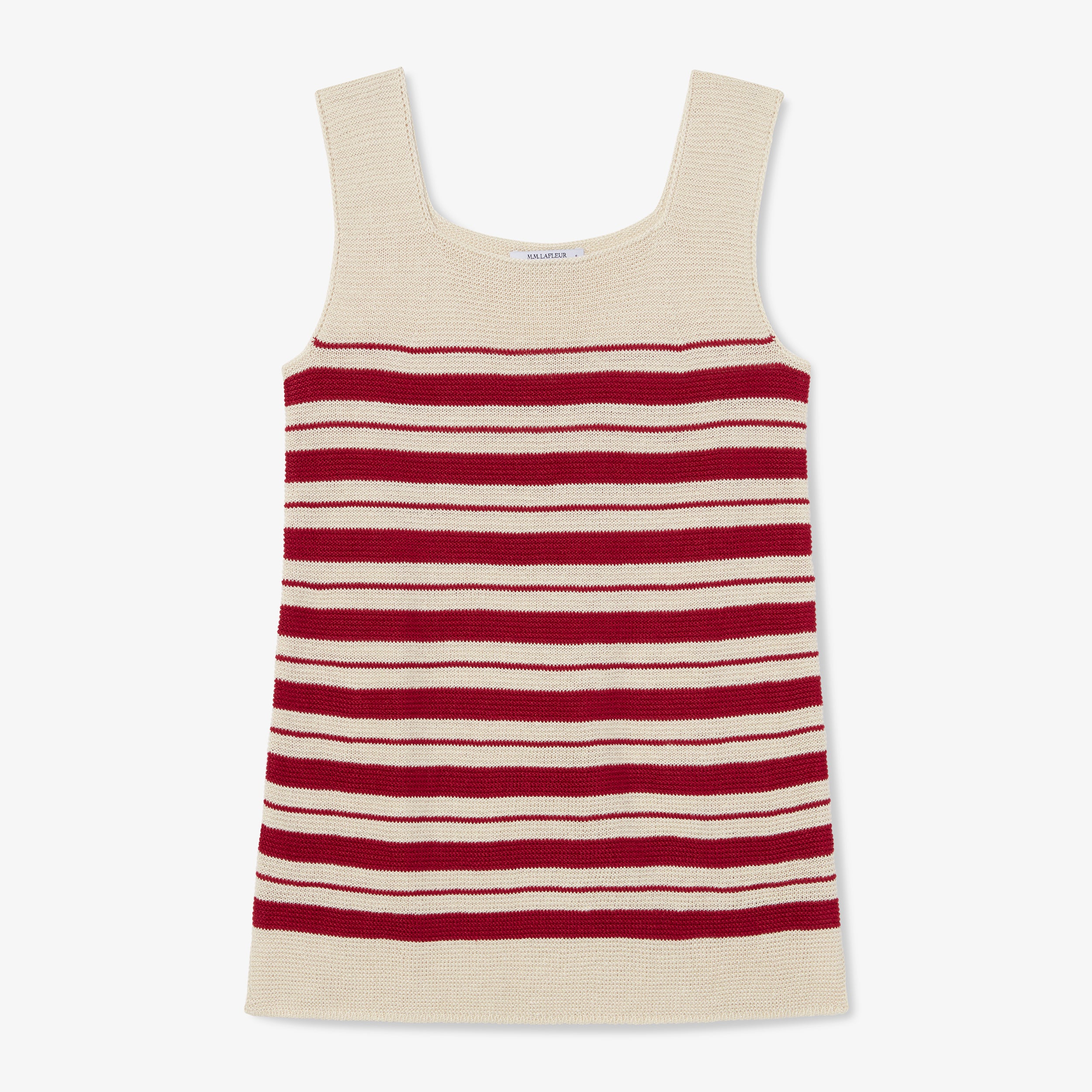 Samara Sweater - Knit Linen :: Crimson / Ivory
