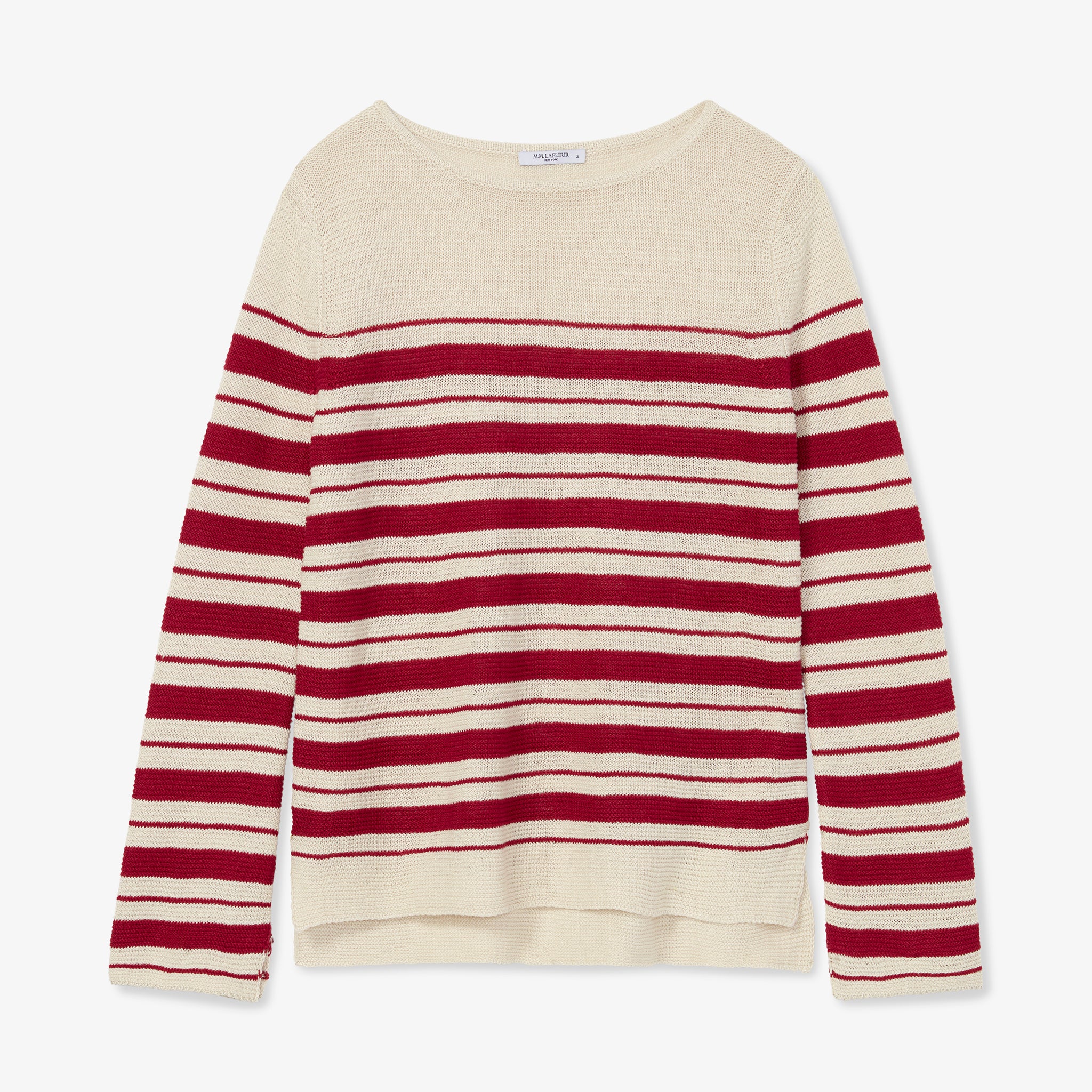 Packshot image of the Samara Sweater in Crimson / Ivory