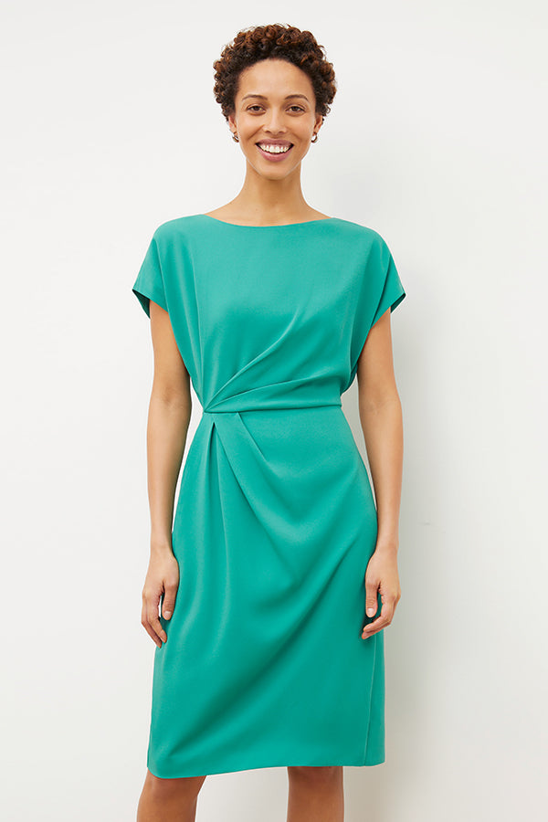 Jillian Dress - Eco Medium Crepe :: Tropical Green M.M.LaFleur Jillian Dress - Eco Medium Crepe :: Tropical Green M.M.LaFleur