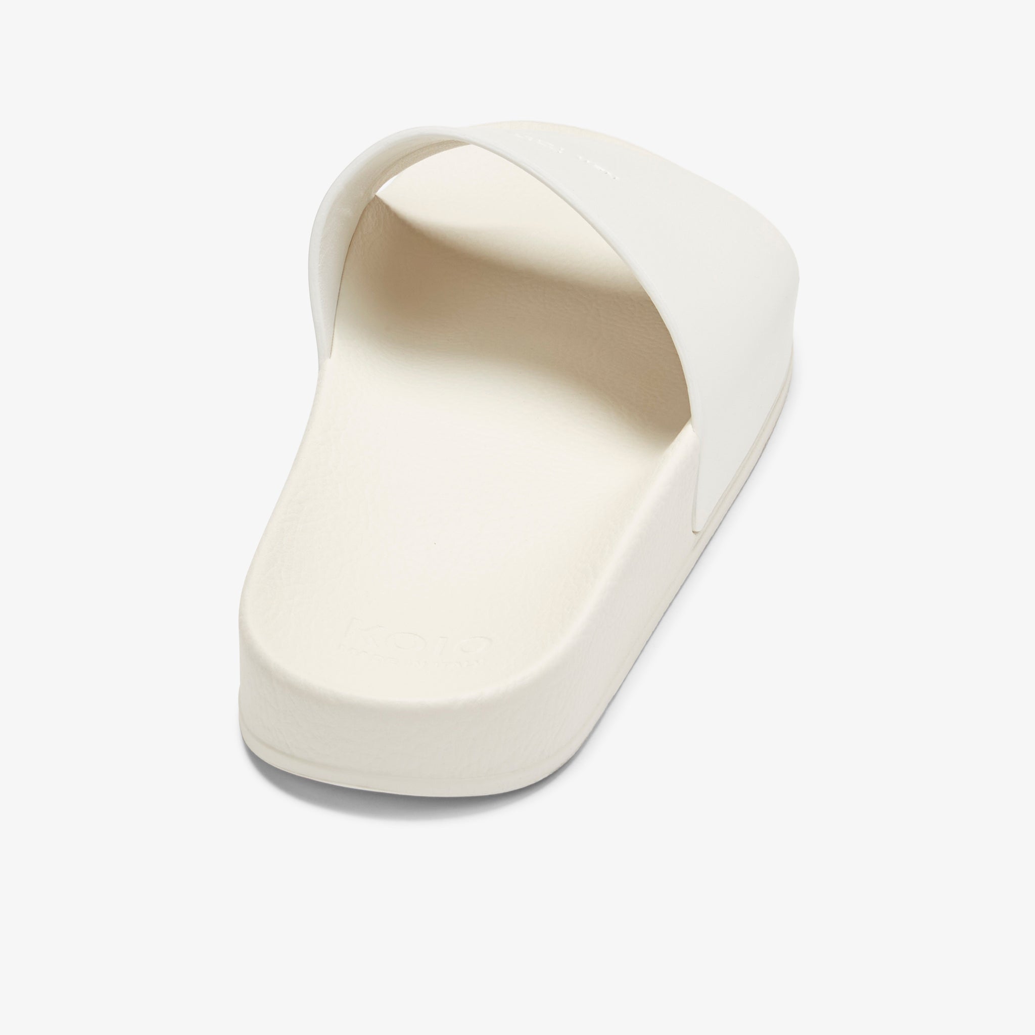 Packshot image of the KOIO Elba Slide - Leather in White