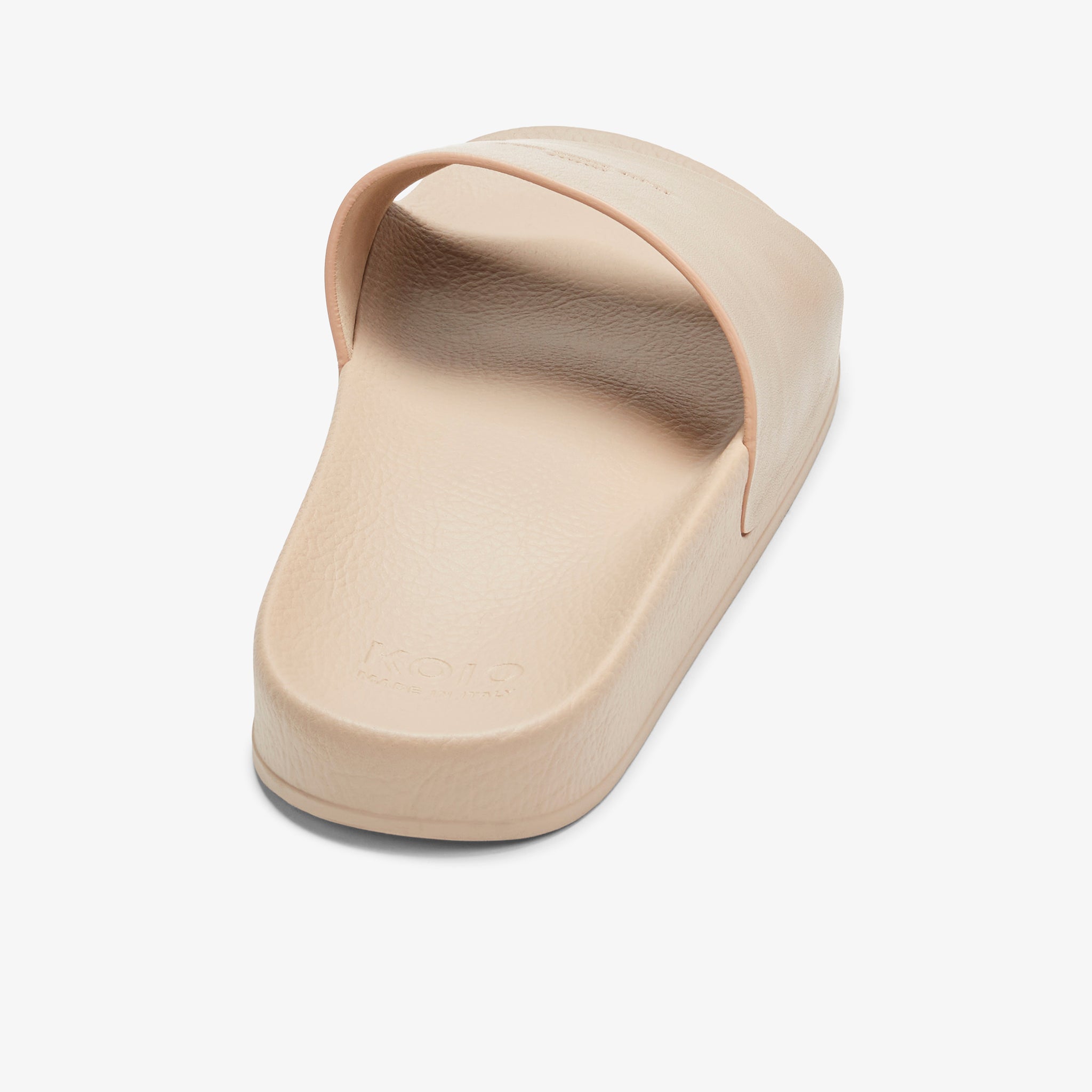 Packshot image of the KOIO Elba Slide - Leather in Taupe