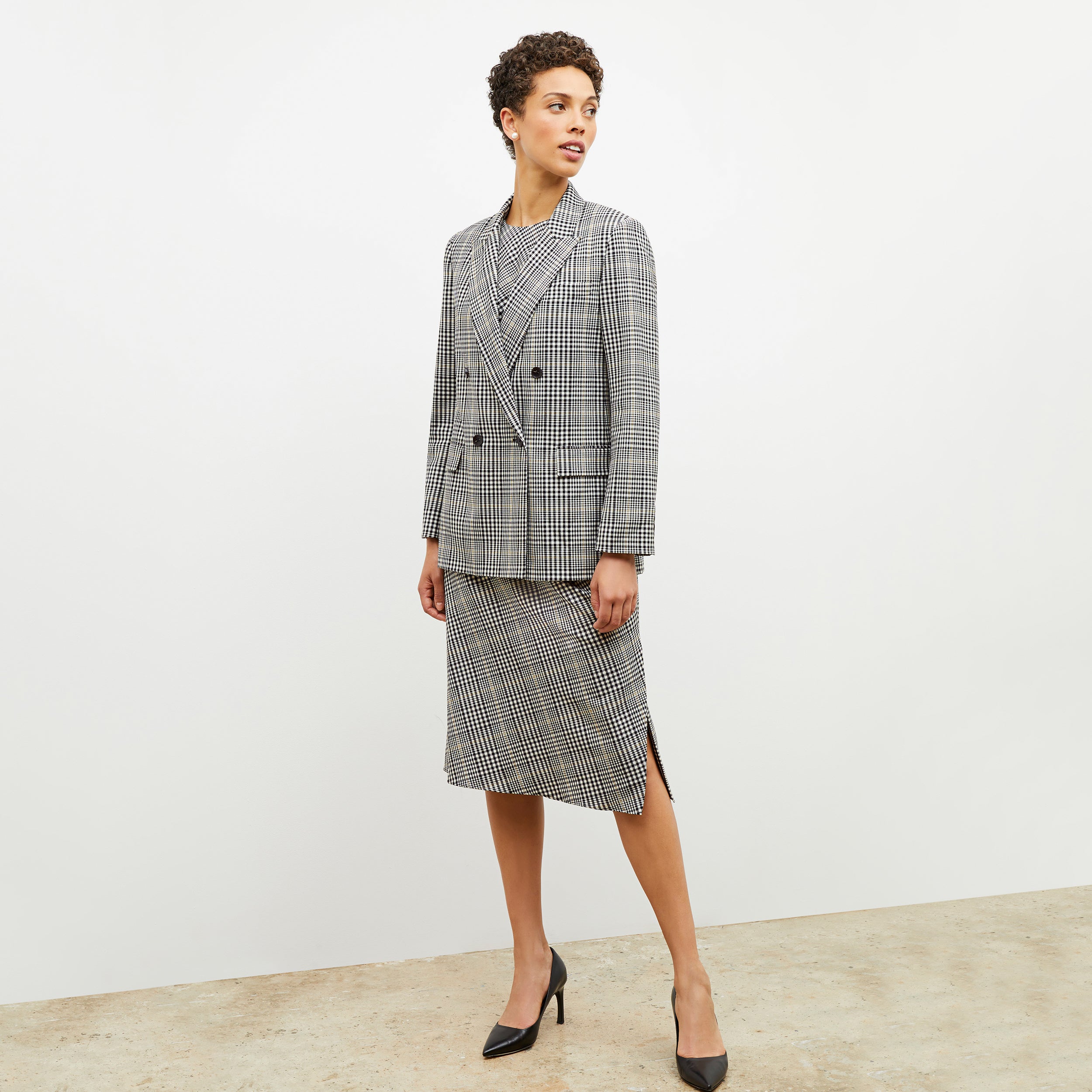 Whitney Skirt - Check Plaid Sharkskin :: Multi