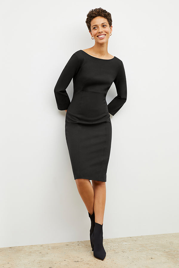 MM. LAFLEUR hotsell Black Shift Dress with Ribbon Detail