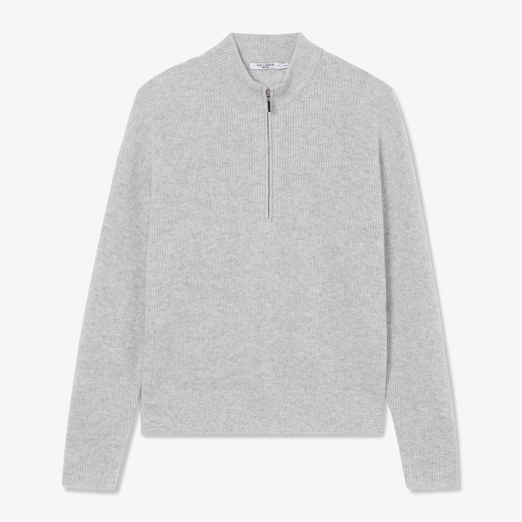 Packshot image of the cece sweater in light heather gray