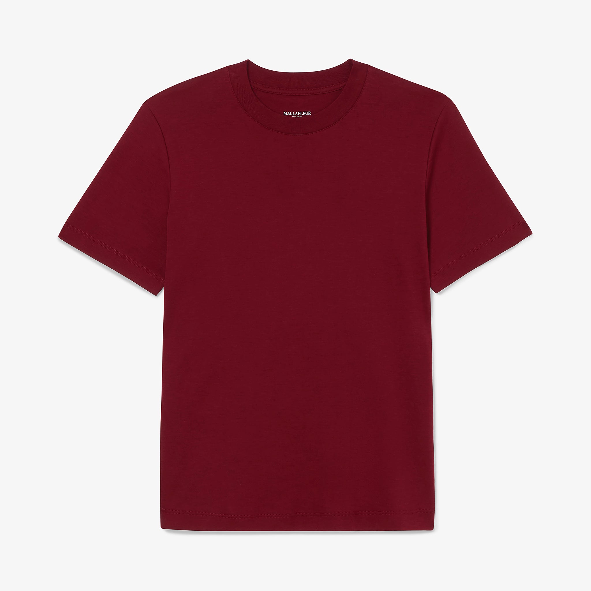 Packshot image of the leslie tshirt in maroon