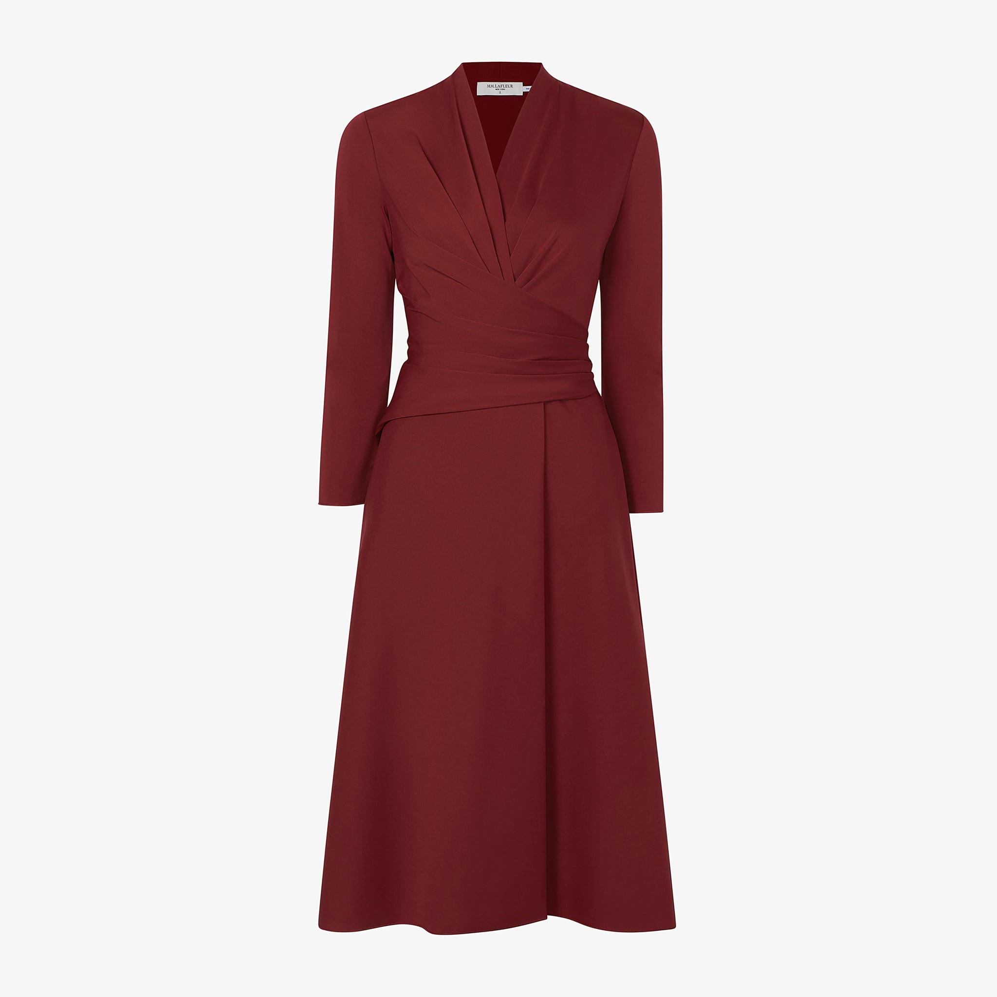 Packshot image of the carly dress in maroon