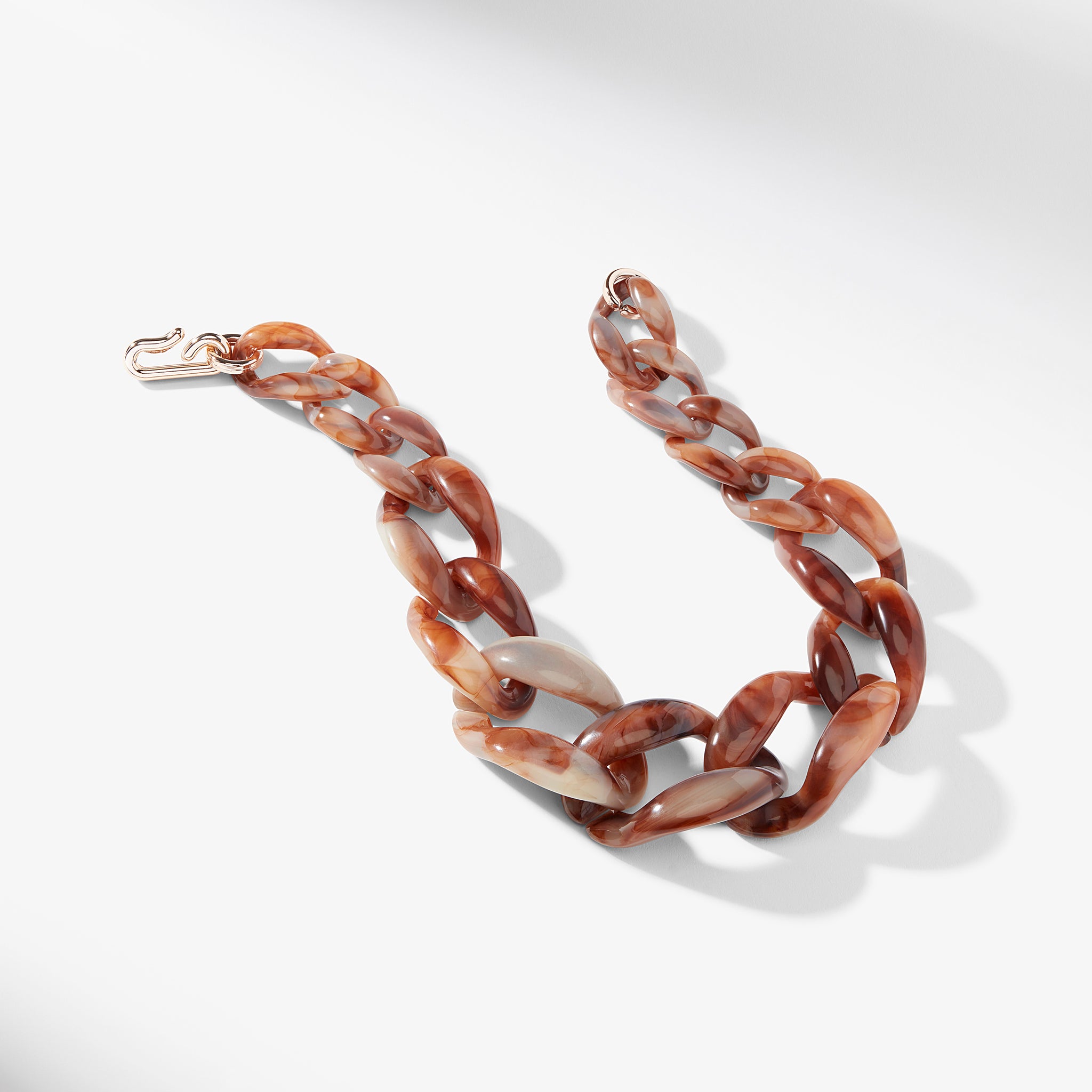 Packshot image of the lygia necklace in ivory/brown multi 
