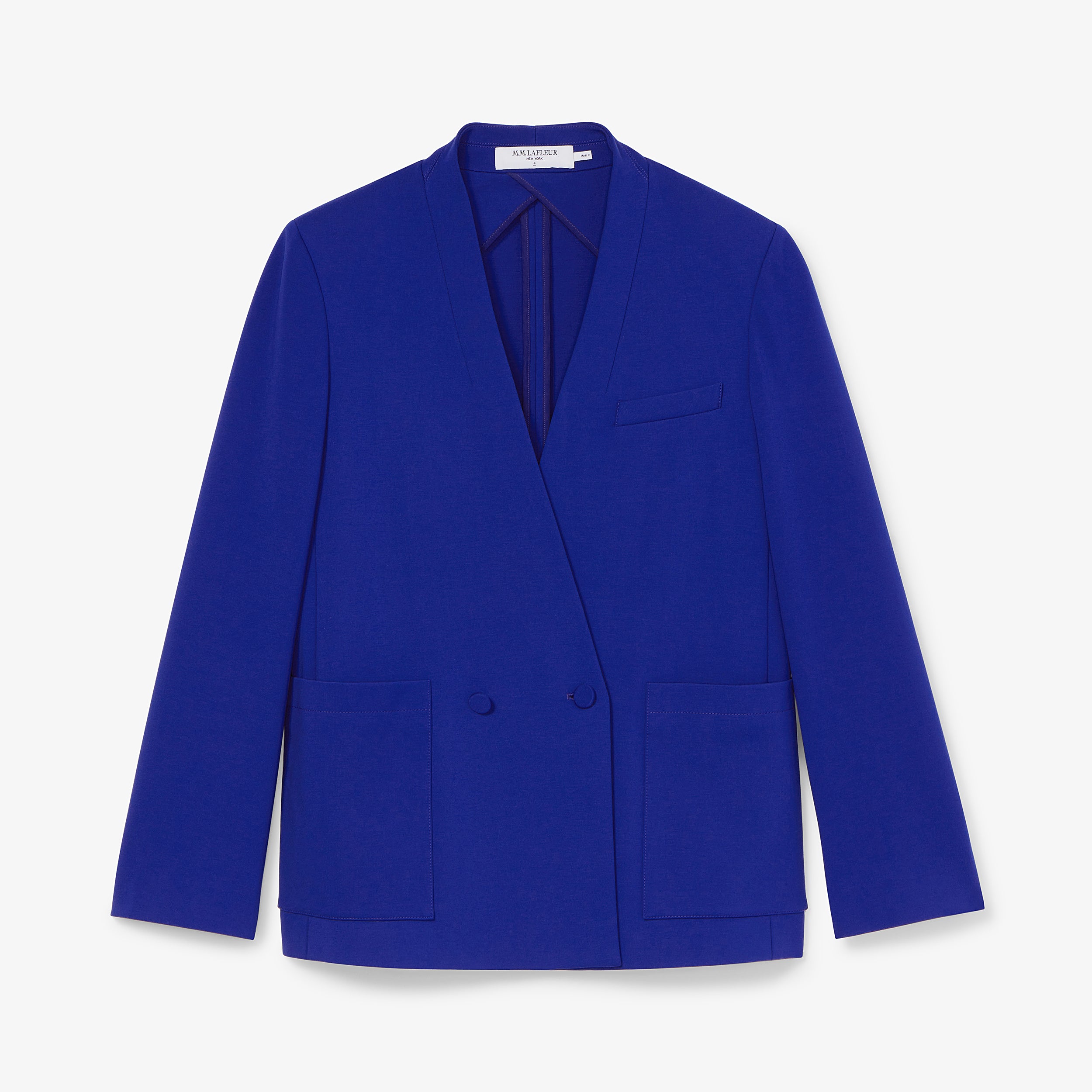 Janette Blazer Light Ponte Electric Blue M M Lafleur