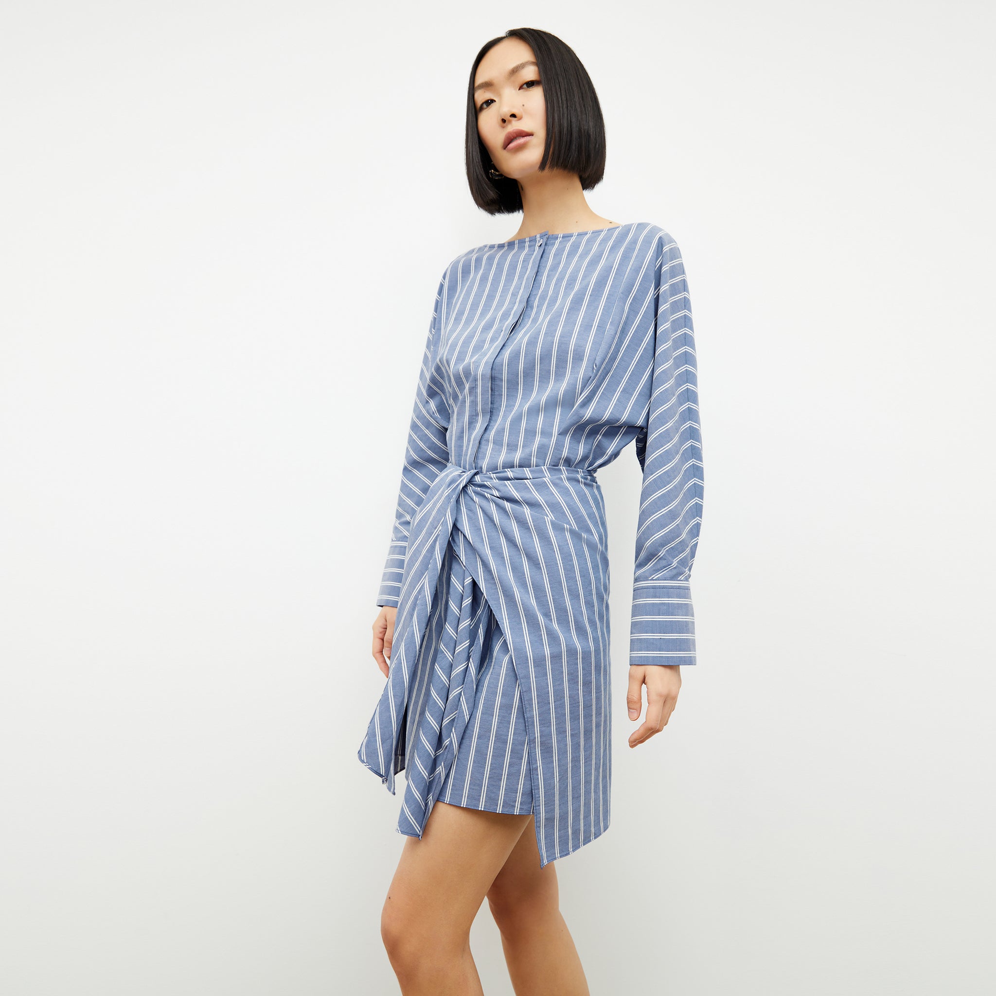 Janie Dress - Poplin Stripe :: Blue / White – M.M.LaFleur