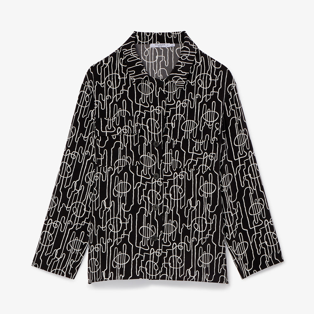 packshot image of the alyssa jacket in symphony print