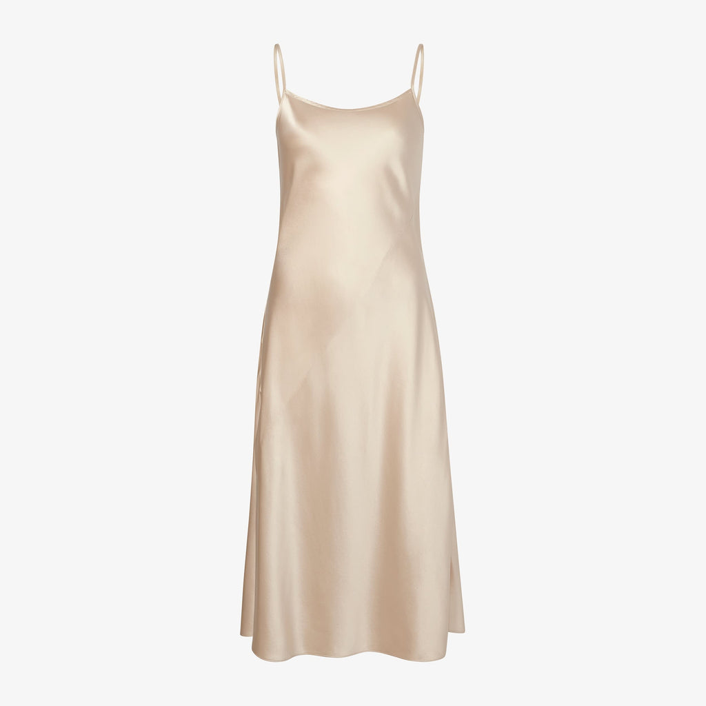 Nene Slip Dress - Washable Silk Charmeuse :: Champagne – M.M.LaFleur