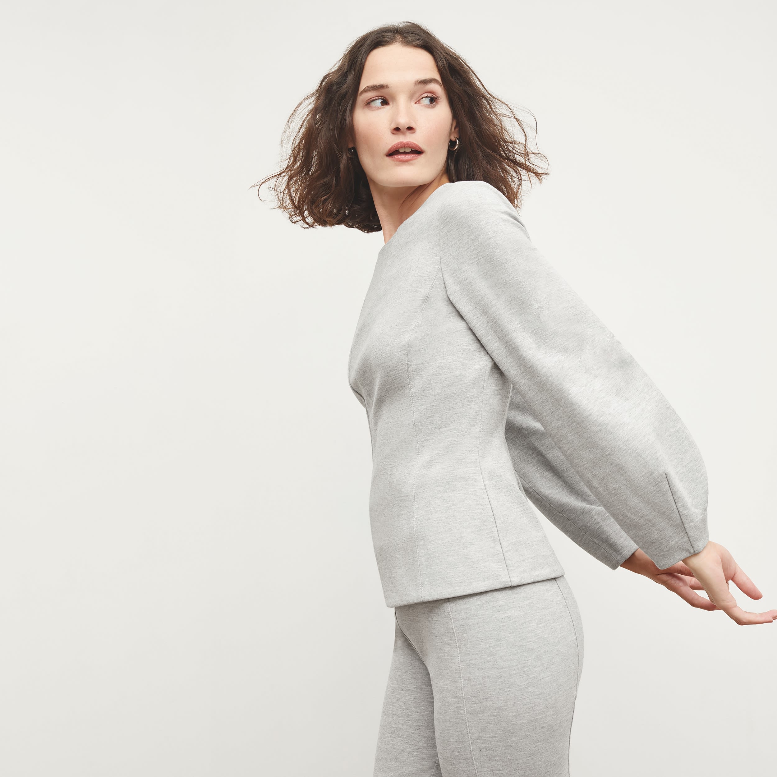 Rashida Top - Washable Ponte :: Pearl