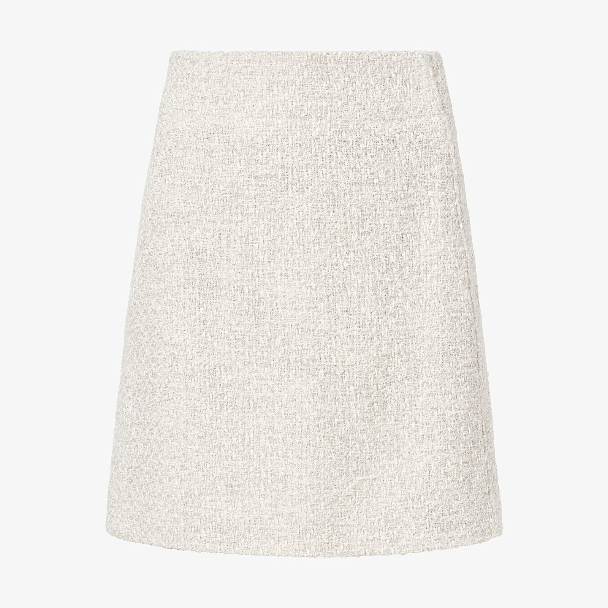 Packshot image of the rowley skirt in cotton boucle in sea salt / ivory